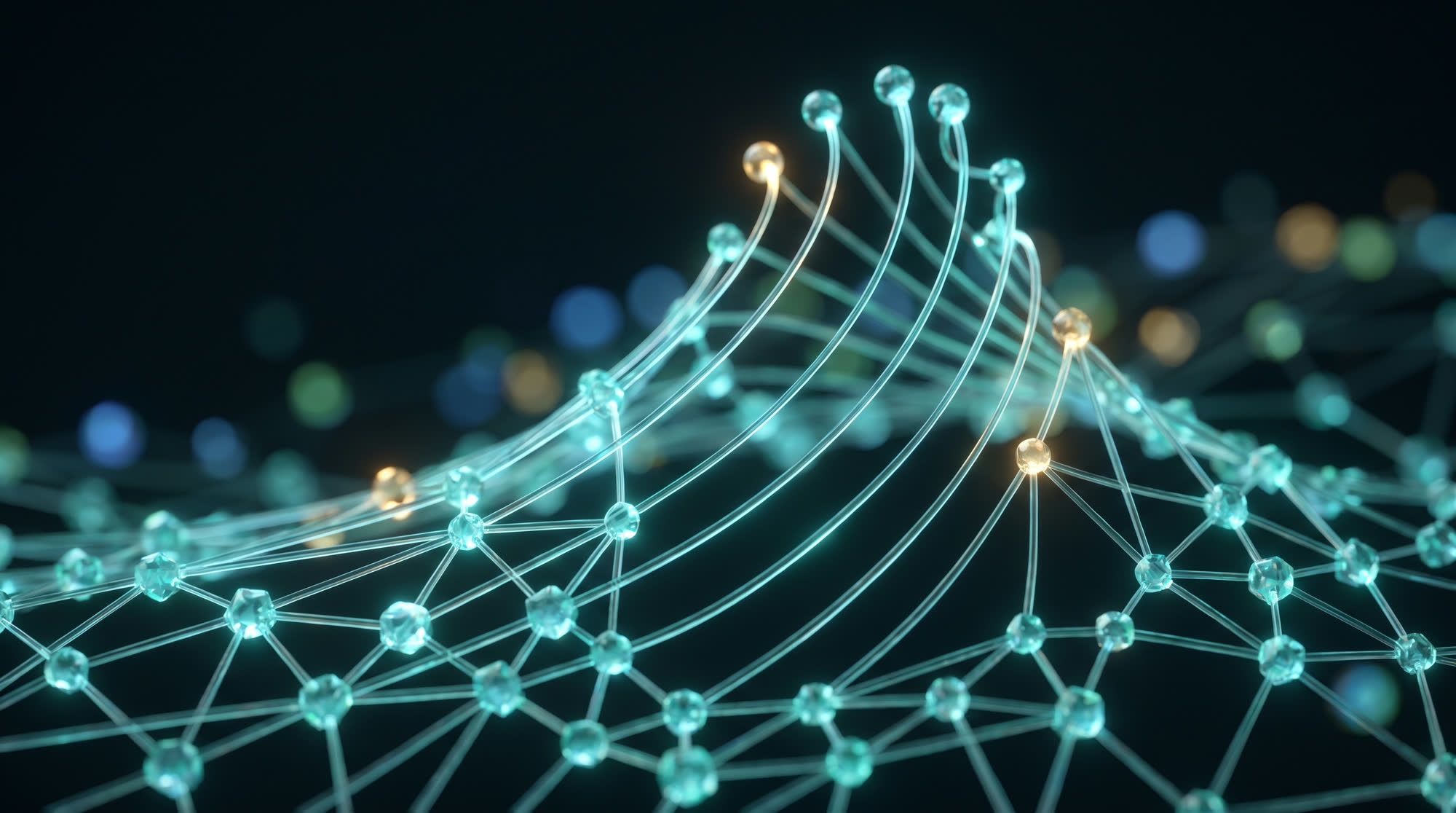 A glowing network representing exponential growth