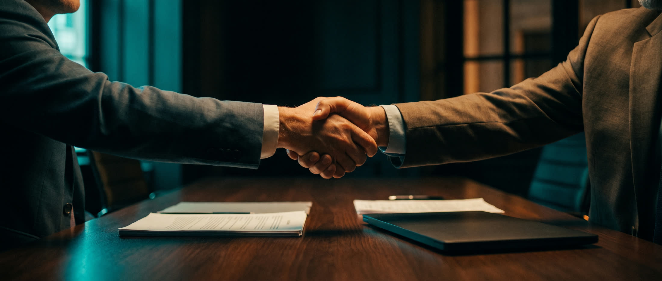 A handshake closing a deal